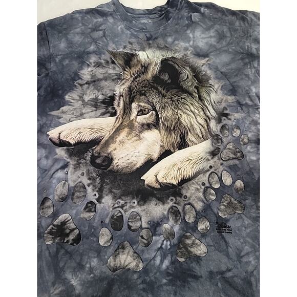 Vintage 2002 The Mountain Wolf Tee | Gray Tie Dye | USA Made | Size Large - Picture 5 of 8